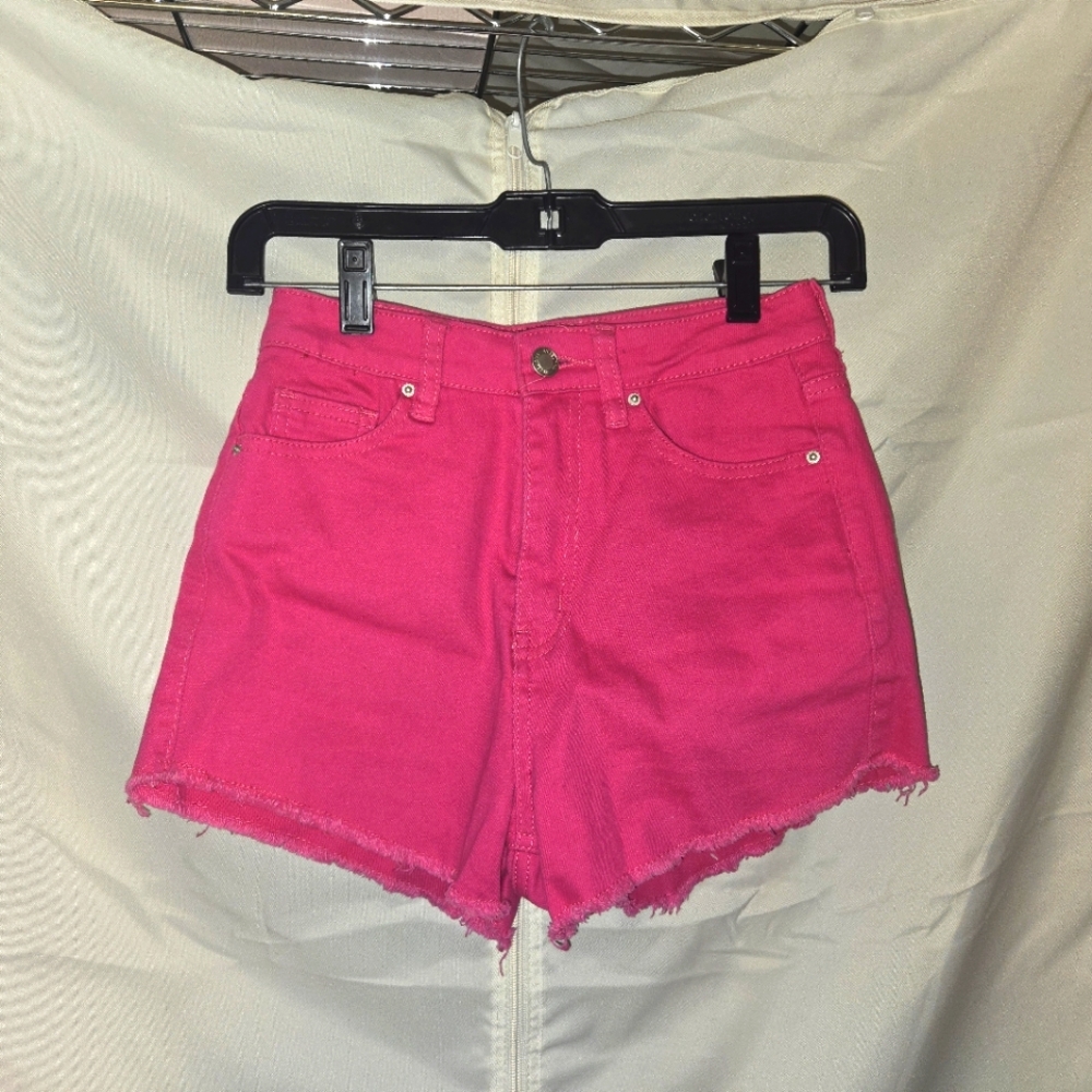Angel Kiss Beachwear Hot Pink High Waisted Frayed Shorts Size 0
